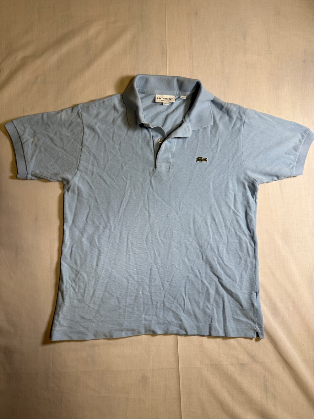 Lacoste Classic Fit Pique Polo Shirt Mens US Medium FR 4 Light Sky Blue Peru